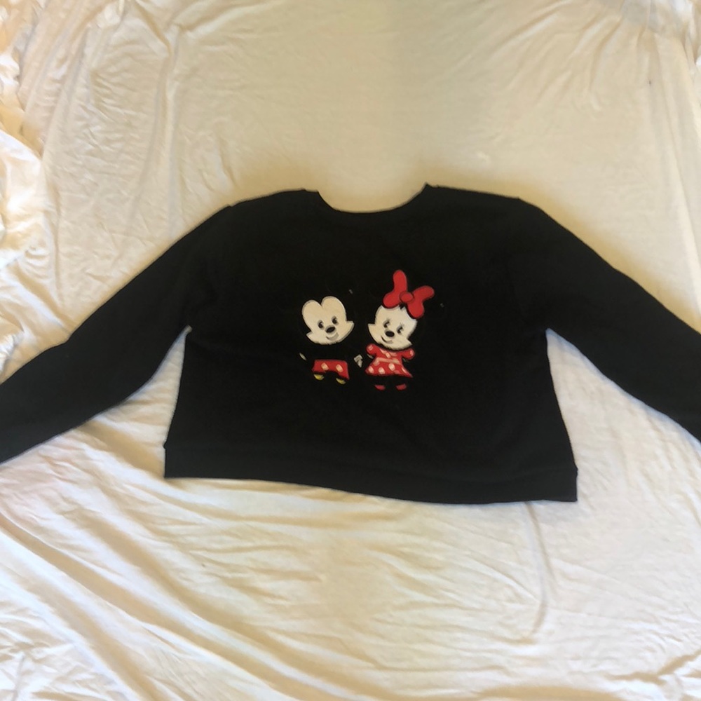 Minnie and Mickey cropped sweatshirt